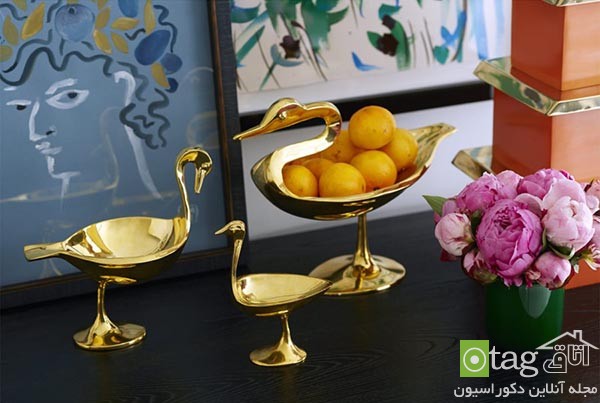 Brass furniture and decor for interior 15 معرفی مدل های شیک لوازم منزل ساخته شده با فلز برنج