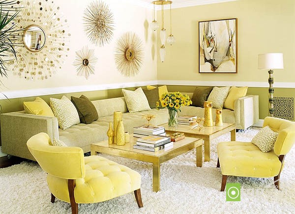 Contemporary living room with shades of green 14  آشنایی با تناژ های شیک و زیبا از رنگ سبز در اتاق نشیمن