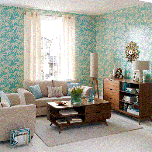 best Living room Design Wallpaper Design Ideas 4  تزیین دیوار اتاق پذیرایی و نشیمن با کاغذ دیواری شیک و زیبا