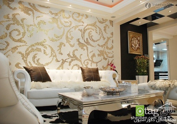 best Living room Design Wallpaper Design Ideas 5  تزیین دیوار اتاق پذیرایی و نشیمن با کاغذ دیواری شیک و زیبا