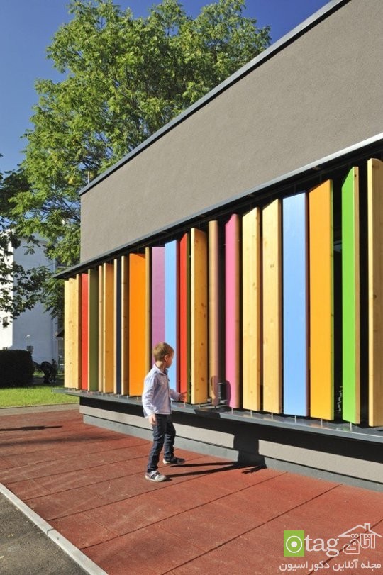 modern building dacade designs 1 نمای ساختمان مدرن و شیک با طراحی رنگارنگ و جذاب مدل 2015