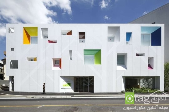 modern building dacade designs 11 نمای ساختمان مدرن و شیک با طراحی رنگارنگ و جذاب مدل 2015