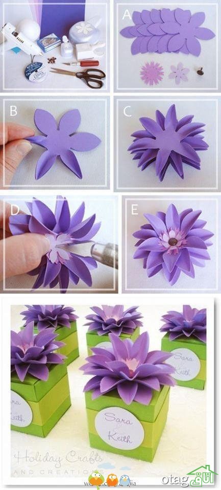 آموزش تصویری ساخت گل کاغذی - 10 مدل بسیار زیبا