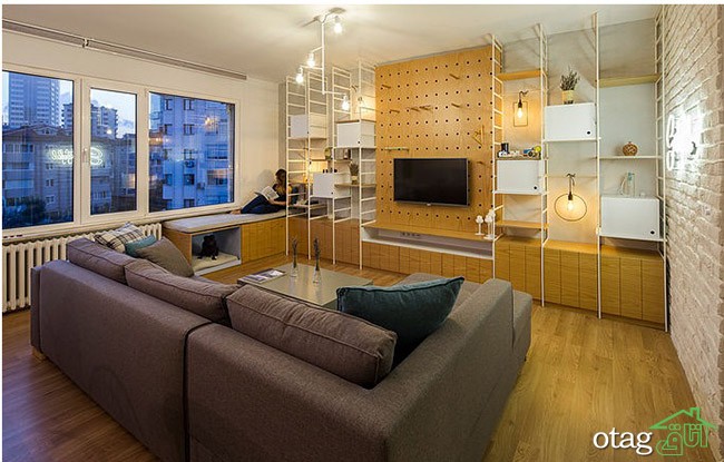 طراحی داخلی آپارتمان برای زوج جوان در استانبول ترکیه با پلان