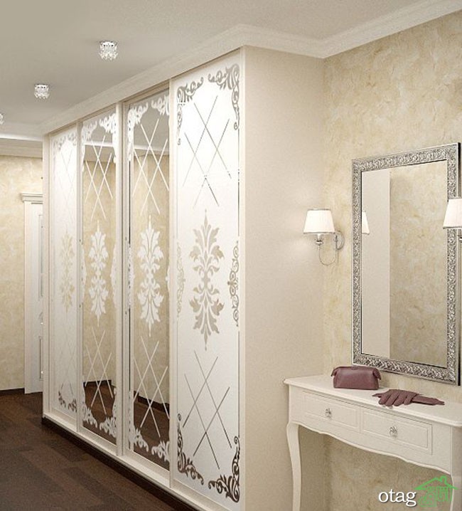 تزیین درب کمد دیواری و درب اتاق و حمام با آینه های زیبا