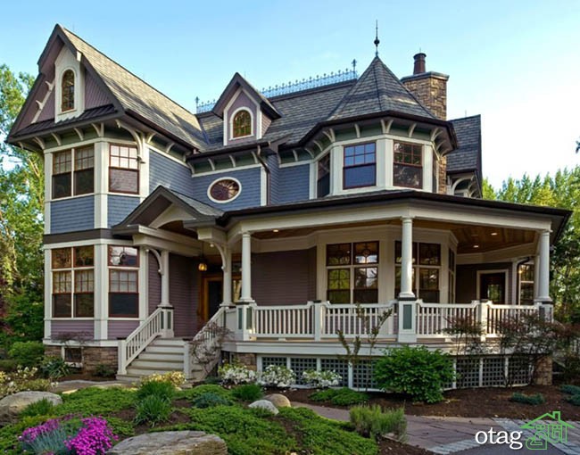 نمای خانه های ویکتوریایی مناسب برای ساختمان های دو و سه طبقه نمای خانه های ویکتوریایی مناسب برای ساختمان های دو و سه طبقه