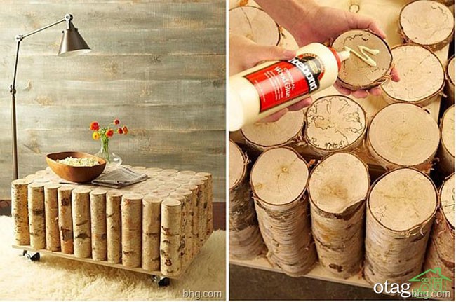 خلاقیت با چوب درخت و ساخت وسایل دکوری و کاربردی برای خانه