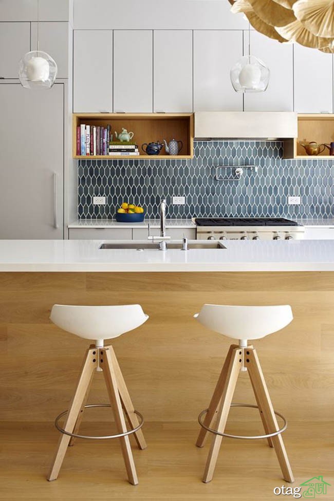 مدل های جالب و خلاقانه دکوراسیون آبی و سفید در آشپزخانه