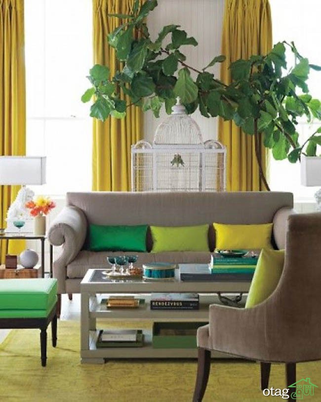 عکس هایی جدید و بسیار زیبا از دکوراسیون سبز و زرد منزل