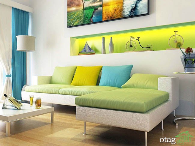 عکس هایی جدید و بسیار زیبا از دکوراسیون سبز و زرد منزل