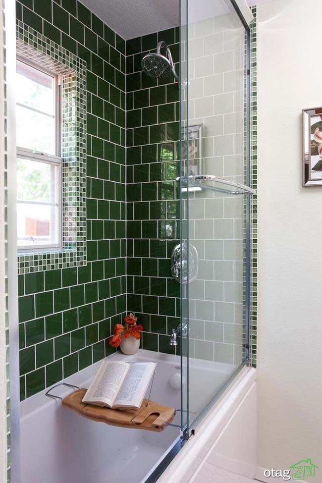 طراحی دکوراسیون سبز و سفید در [ حمام و دستشویی ] به بهترین شکل