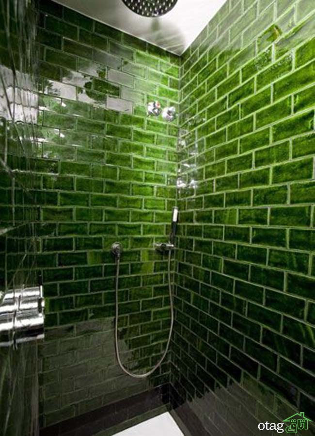 طراحی دکوراسیون سبز و سفید در [ حمام و دستشویی ] به بهترین شکل