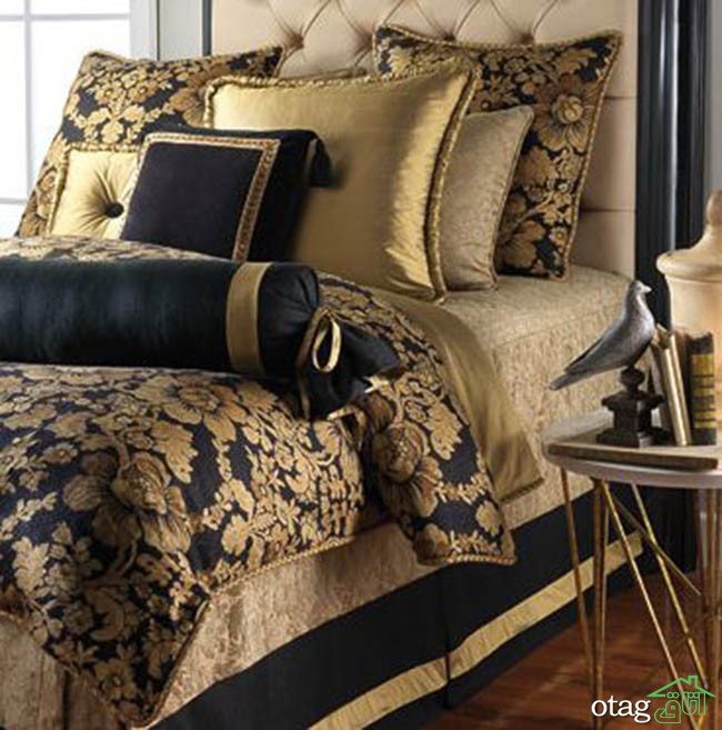 دکوراسیون مشکی طلایی بسیار زیبا مناسب اتاق خواب های لوکس