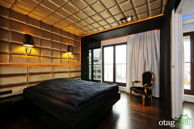 دکوراسیون مشکی طلایی بسیار زیبا مناسب اتاق خواب های لوکس