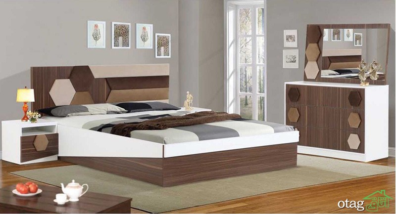 عکس مدل تخت خواب دو نفره چوبی