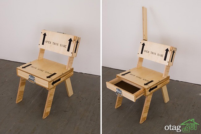 مدل های بسیار خلاقانه صندلی تک چوبی و فلزی همراه با قفسه