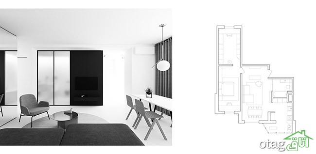 سه نمونه طراحی داخلی آپارتمان با فضایی سفید و بسیار روشن