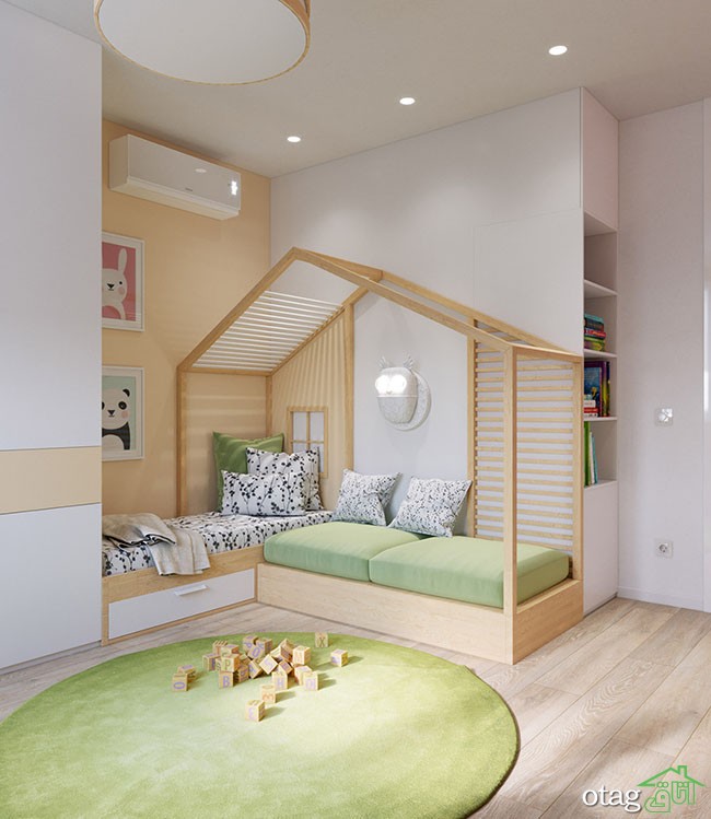 طراحی داخلی با چوب و رنگ های شاد در دکوراسیون خانه های مدرن