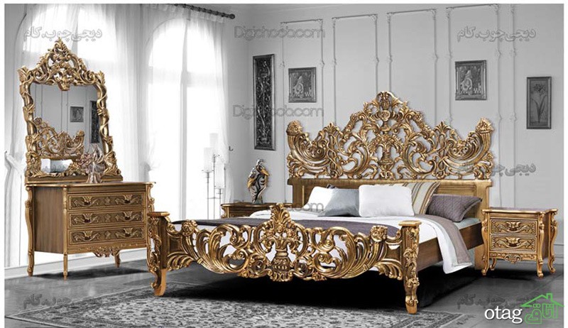 انواع مدل تخت خواب دو نفره سلطنتی