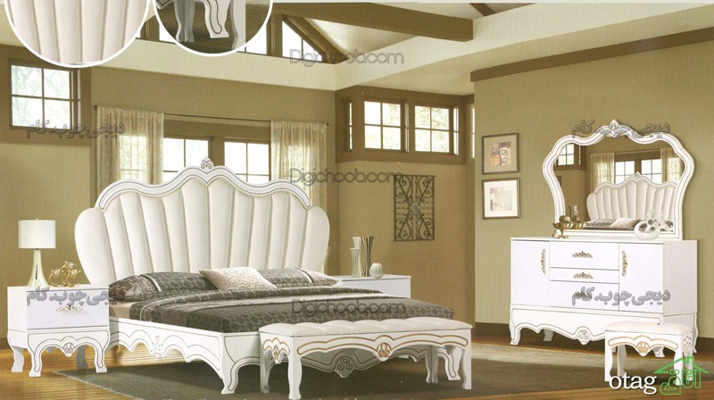 عکس مدل تخت خواب دو نفره چوبی