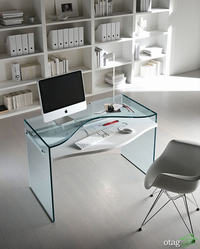 مدل های شیک میز اداری شیشه ای در اندازه های بزرگ و کوچک