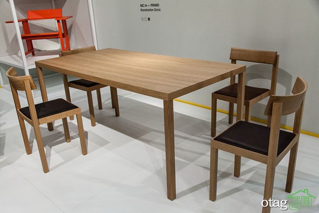 میز ناهارخوری چوبی با طراحی ساده اما بسیار شیک و کم جا