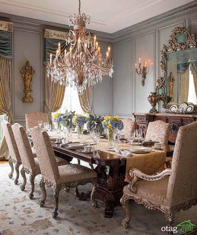 مدل های شیک میز ناهار خوری کلاسیک و سلطنتی به سبک ویکتوریایی
