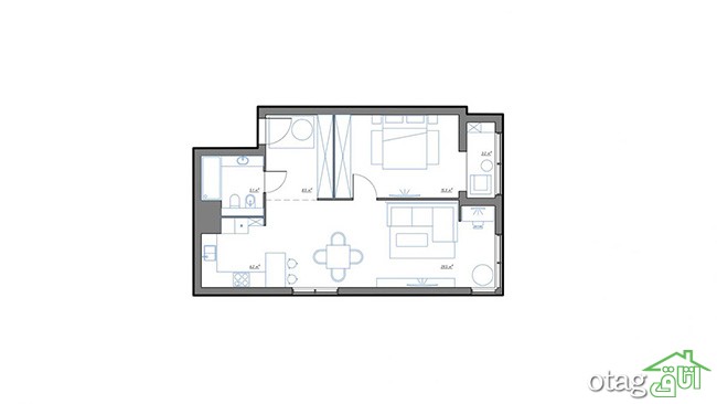 سه مدل نقشه خانه 70 متری تک خوابه بهمراه چیدمان کامل سه مدل نقشه خانه 70 متری تک خوابه بهمراه چیدمان کامل