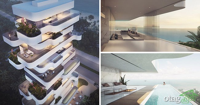 نمای آپارتمان مدرن با طراحی منحصر بفرد و پیچیده از سرتاسر جهان