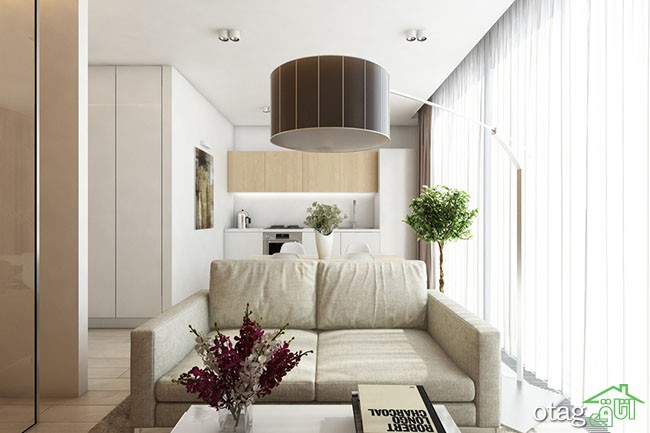 چیدمان منزل 50 متری شیک به شکل خلوت و دلباز همراه با عکس