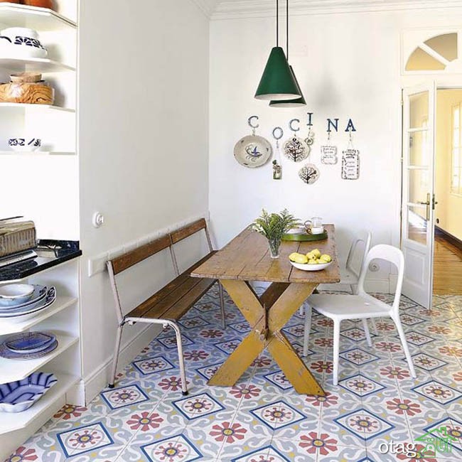 29 مدل جدید چیدمان کاشی آشپزخانه [ مدرن و شیک ] با رنگ های خاص