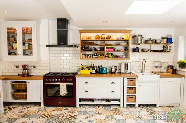 29 مدل جدید چیدمان کاشی آشپزخانه [ مدرن و شیک ] با رنگ های خاص