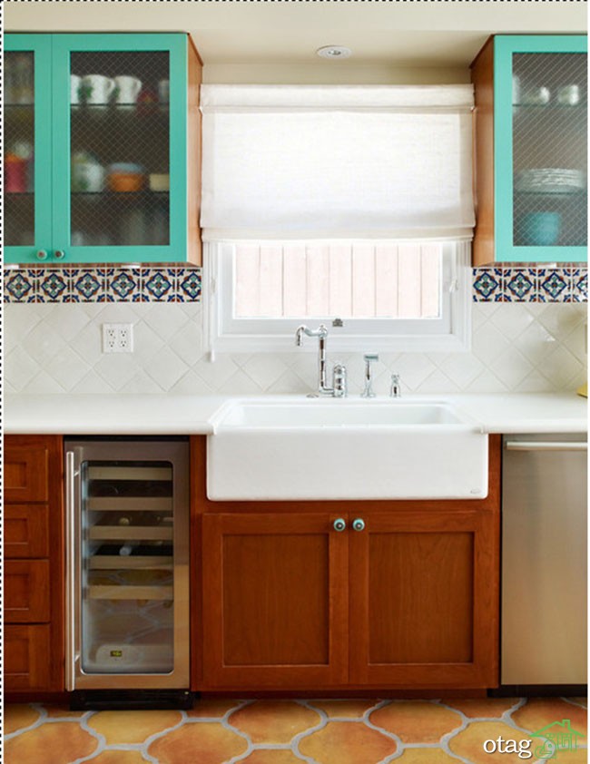 29 مدل جدید چیدمان کاشی آشپزخانه [ مدرن و شیک ] با رنگ های خاص