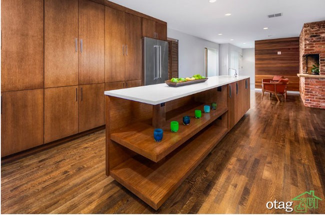 مدل کابینت تمام چوب در آشپزخانه های مدرن و کلاسیک