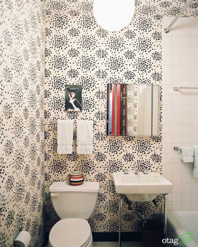 کاغذ دیواری طرح کاشی شیک مناسب حمام و سرویس بهداشتی
