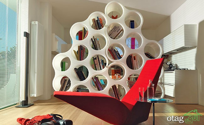 مدل کتابخانه خلاقانه و شیک مناسب تمامی اتاق های منزل