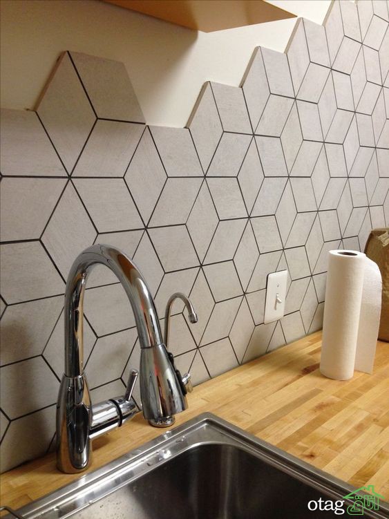 مدل های خلاقانه تزئین و طراحی دیوار پشت ظرفشویی در آشپزخانه