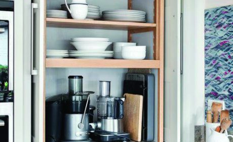  کابینت گوشه آشپزخانه با طراحی کاربردی مناسب فضای کوچک