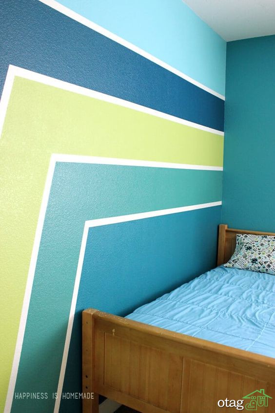 آشنایی با 20 نوع رنگ راه راه دیوار در دکوراسیون اتاق خواب