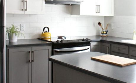 مدل رنگ کابینت خاکستری و سفید مشکی مناسب آشپزخانه های مدرن