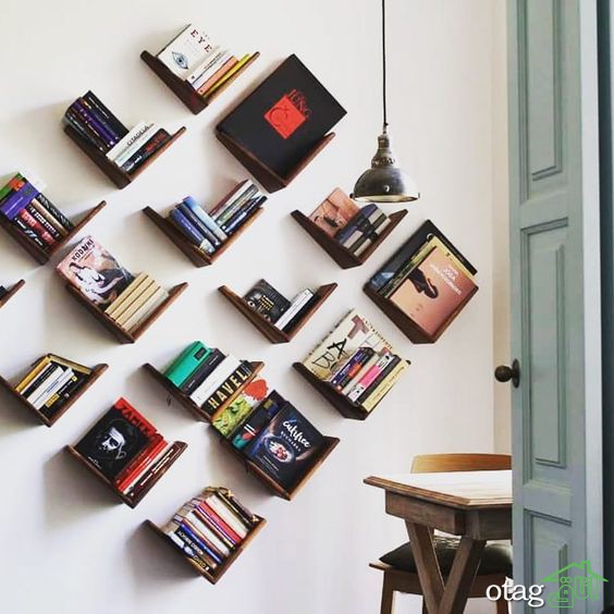 قیمت خرید 52 مدل کتابخانه خانگی [ قفسه کتاب] مدرن و جدید سال 97