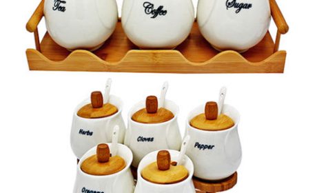 خرید 38 مدل ظرف جا ادویه ای شیک و جدید [چوبی، شیشه ای]