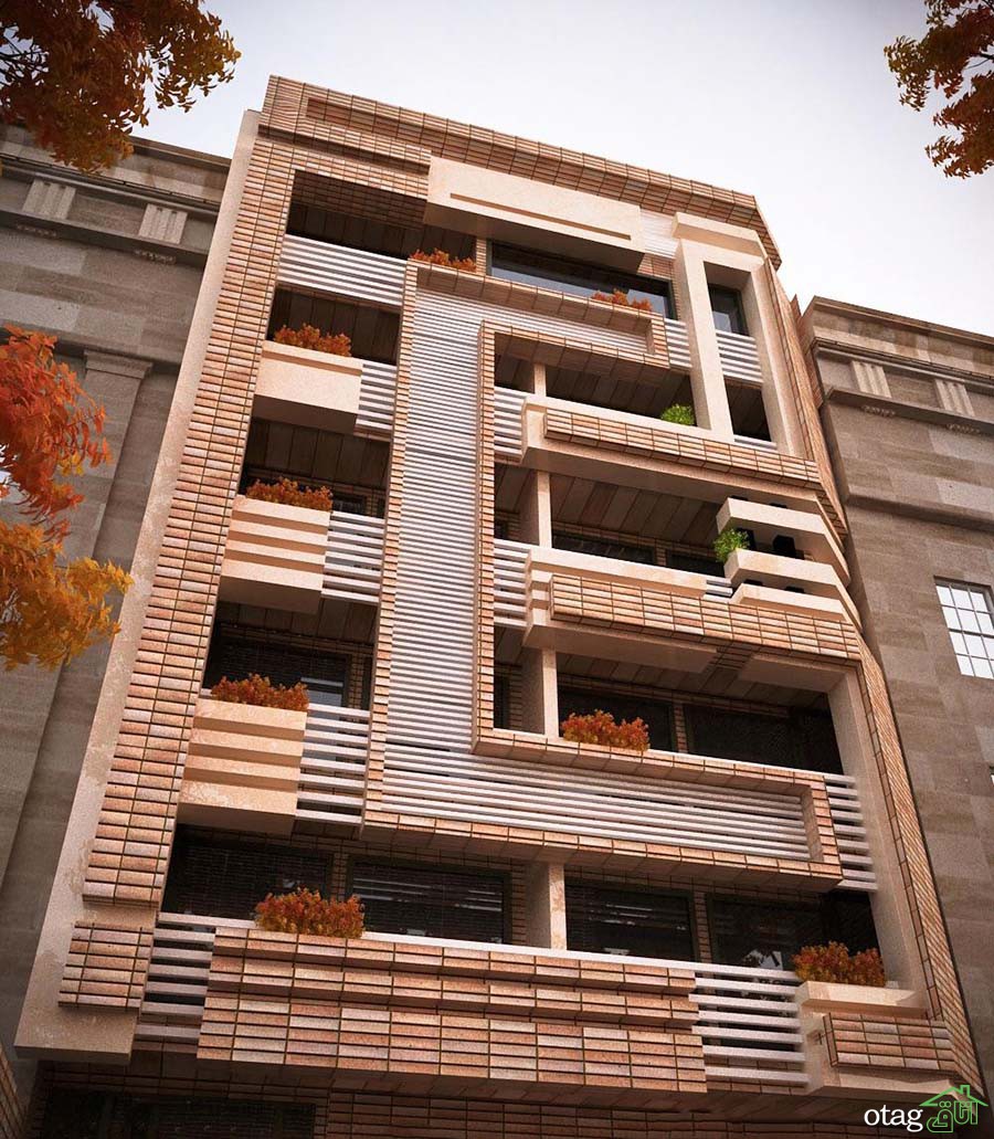 استفاده از نمای ترکیبی سنگ و چوب در نماسازی مدرن ساختمان