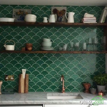 راهنمای طراحی آشپزخانه با رنگ سبز، طیف رنگی و چیدمان