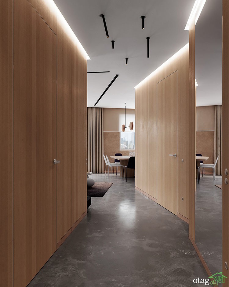 طراحی داخلی مدرن دو آپارتمان 85 متری با رنگ غالب بژ