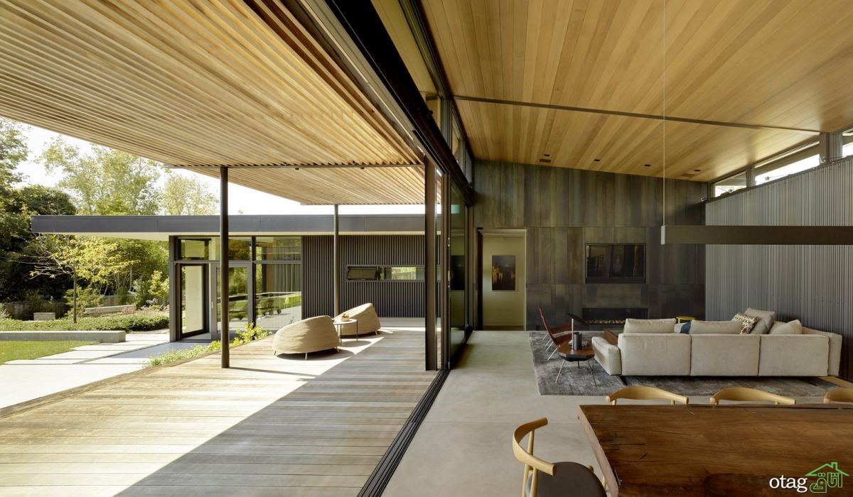 طراحی داخلی نقاط کانونی خانه با شومینه فلزی