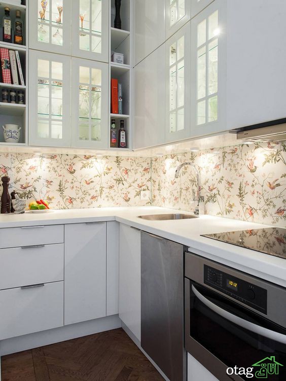 آشنایی با 40 طرح دیوارپوش بین کابینت آشپزخانه با اجرای ساده