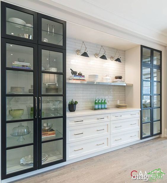 مدل ویترین آشپزخانه در انواع درب دار شیشه ای و بدون درب