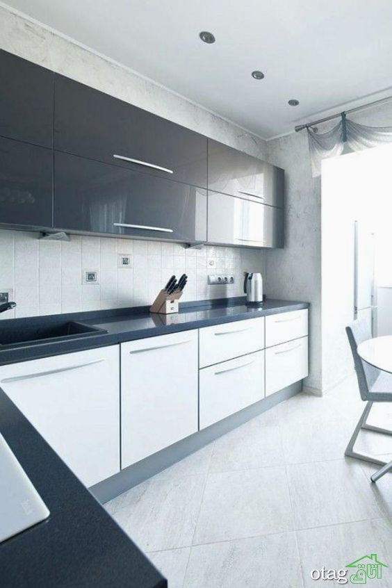 30 مدل کابینت دو رنگ آشپزخانه در طرح های ام دی اف و هایگلاس