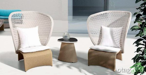 مدل های شیک میز و صندلی حصیری بالکن در انواع چوبی و پلاستیکی